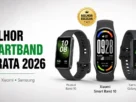 Melhor smartband barata para monitorar saúde: Huawei Band 10, Xiaomi Smart Band 10 e Samsung Galaxy Fit3 lado a lado em comparativo.