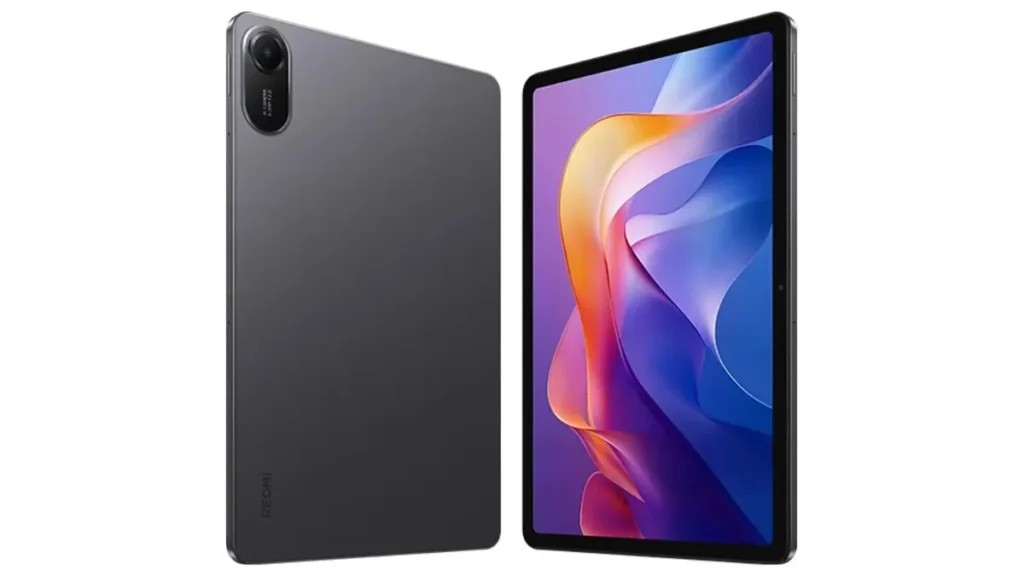 Xiaomi Redmi Pad 2 mostrando a parte frontal e traseira do tablet com tela de 11 polegadas