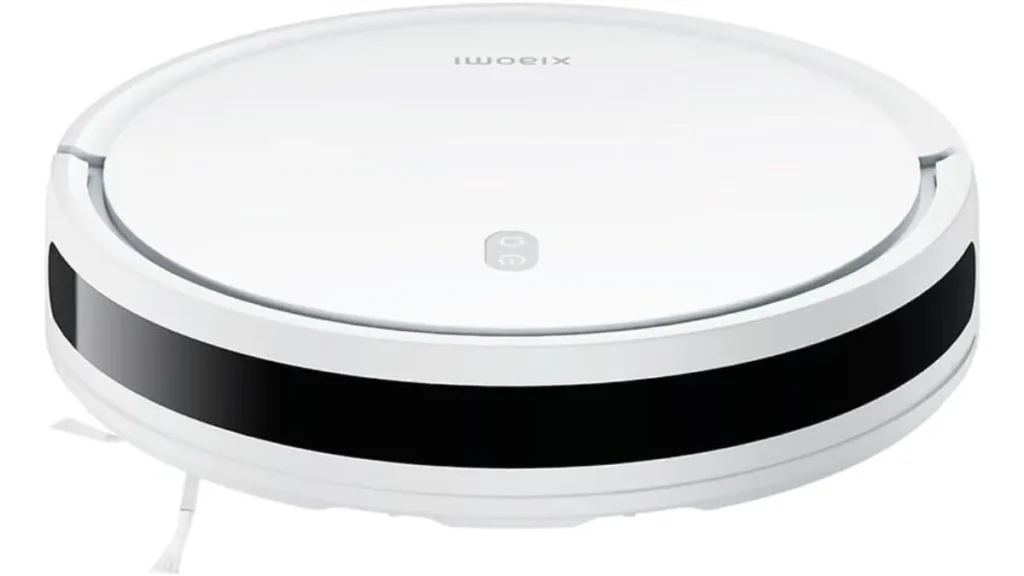 Robô aspirador Xiaomi Robot Vacuum E10 branco com design slim e circular, destacado como melhor robô aspirador em 2026 na categoria de entrada.