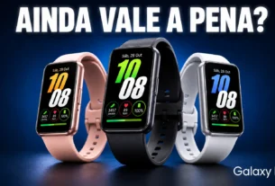 Galaxy Fit3 vale a pena? Smartwatch Samsung nas cores rosé, grafite e prata lado a lado